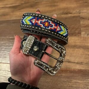 Western beaded belt